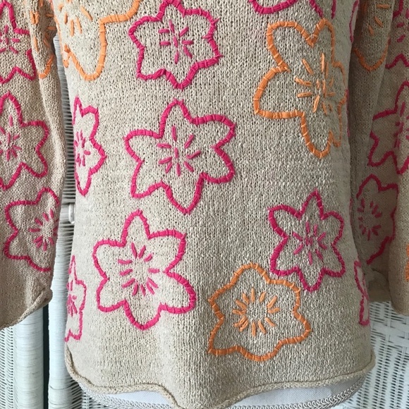 Vintage David Brooks Embroidered Floral Sweater MP - Picture 6 of 8